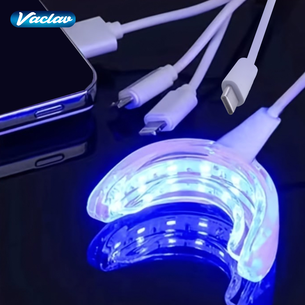 Teeth Whitening Led Kit - ヴァクラフ歯のホワイトニングライトキット 16 LED歯のホワイトニング促進器 LEDライト マウストレイ 歯のホワイトニングエンハンサーランプ