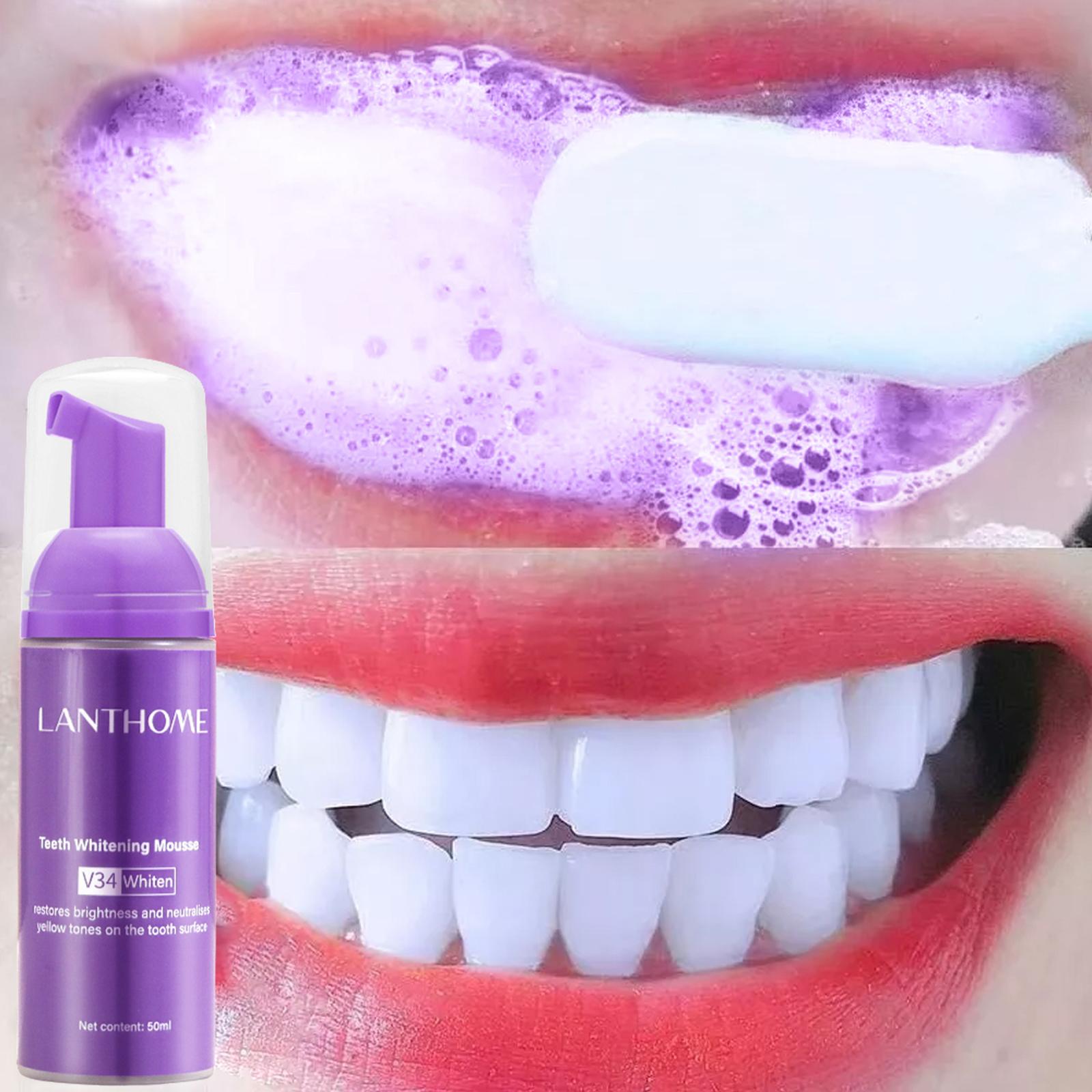 Teeth Whitening Mousse - V34 ムース歯クリーニング歯磨き粉効果的な美白歯の除去深い美白汚れ黄色口腔歯磨き粉ケア