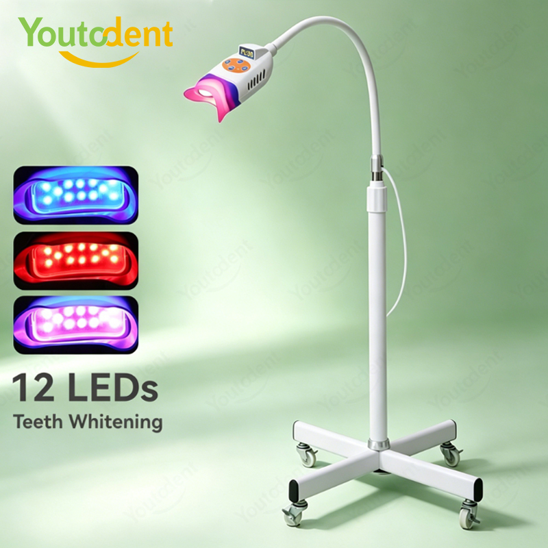 Teeth Whitening Video - Youtcdent 12 LED歯ホワイトニングマシン フロアスタンド 3色冷光促進漂白ランプ 歯科医院用