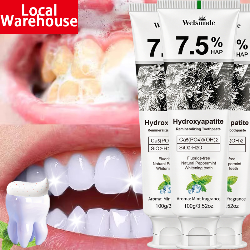 Teeth Whitening Promotion - 1/3個入り 9Dホワイトハイドロキシアパタイト再石灰化歯磨き粉、歯を白くし、日々の再石灰化を促進、表面の汚れを徹底的に洗浄・磨き上げ、ミントの爽やかな息をもたらし、笑顔に輝きを加えます。