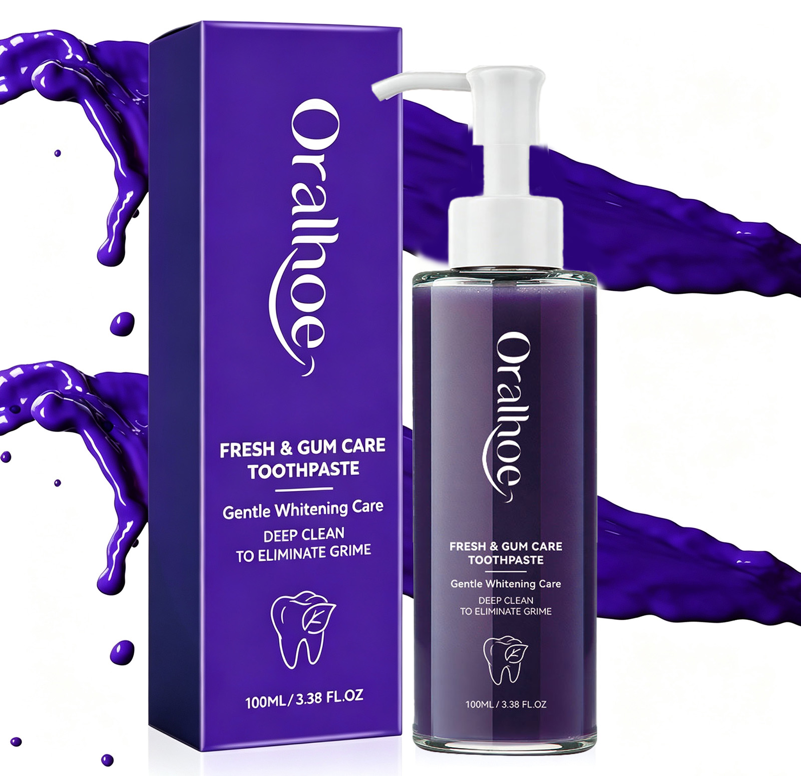 Teeth Whitening Mousse - 紫色の歯磨き粉で歯を白くする 色補正ホワイトニング歯磨き粉 黄ばんだ歯の汚れ除去剤 笑顔をリフレッシュ