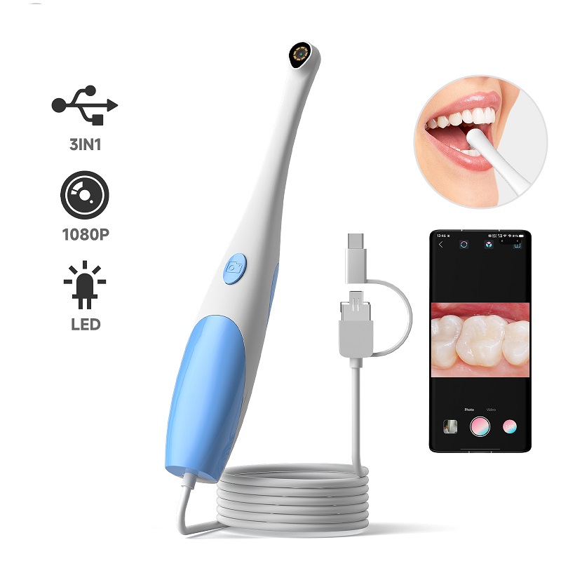 Teeth Whitening Video - タイプC口腔内視鏡ハンドヘルドビデオ口腔検査カメラ1080P 480P USBデジタル歯科カメラ8LED Android携帯用