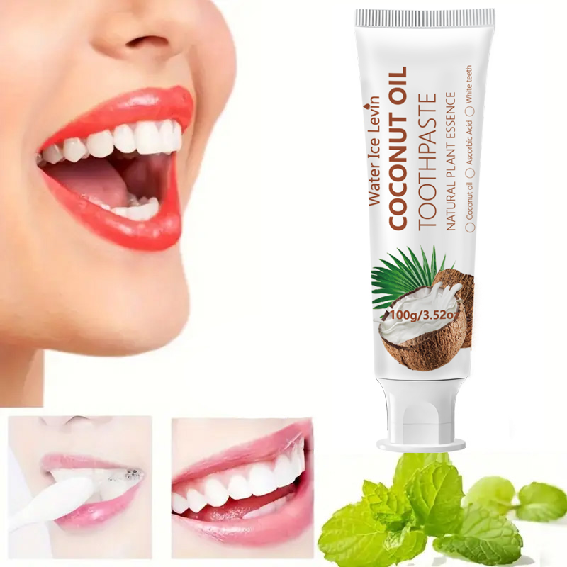 Teeth Whitening And Stain Removal - ココナッツオイル歯磨き粉 100g 天然植物エキス配合 歯を白くする ディープクリーン フレッシュブレス