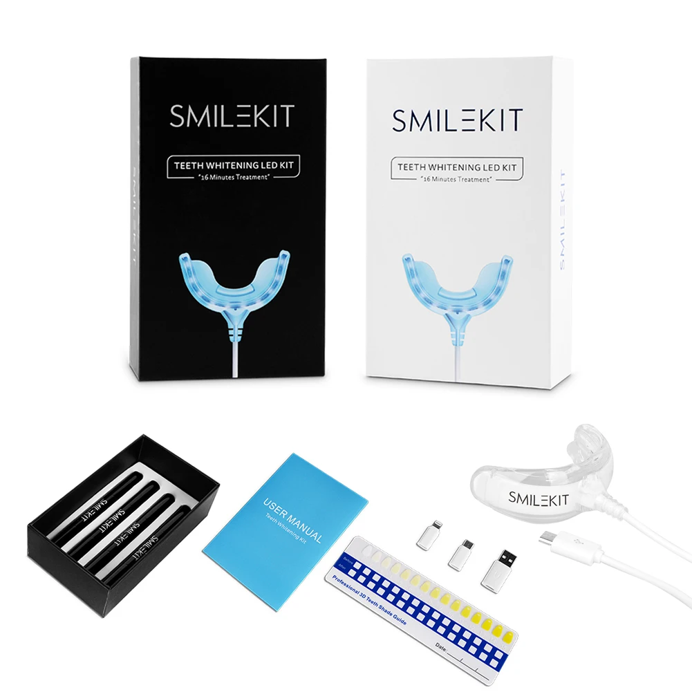 インテリジェントタイマー付き歯のホワイトニングキット,16個 - Teeth Whitening Led Kit のレビューと価格