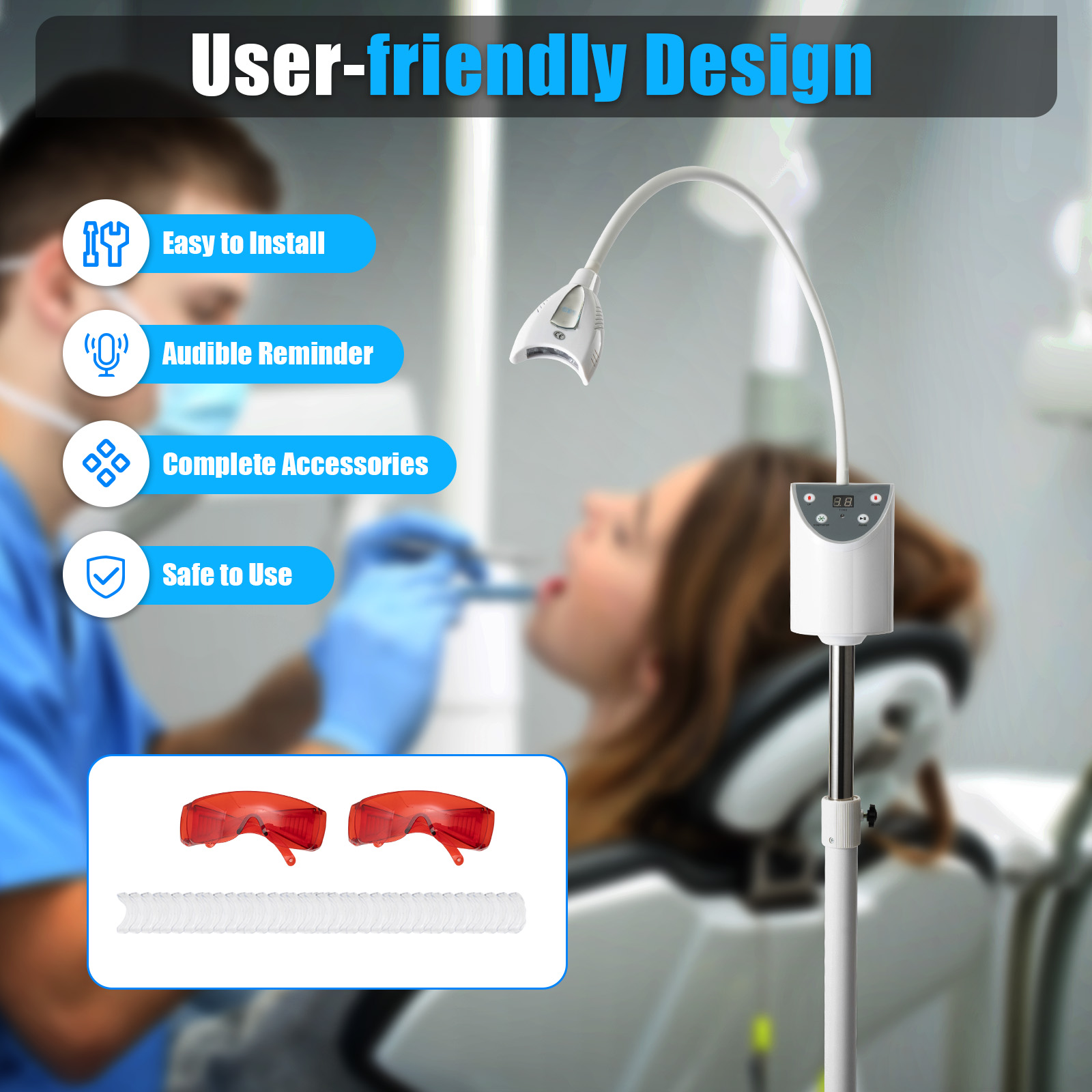 プロフェッショナル歯科歯ホワイトニングマシン時限式LEDコー - Teeth Whitening Video のレビューと価格