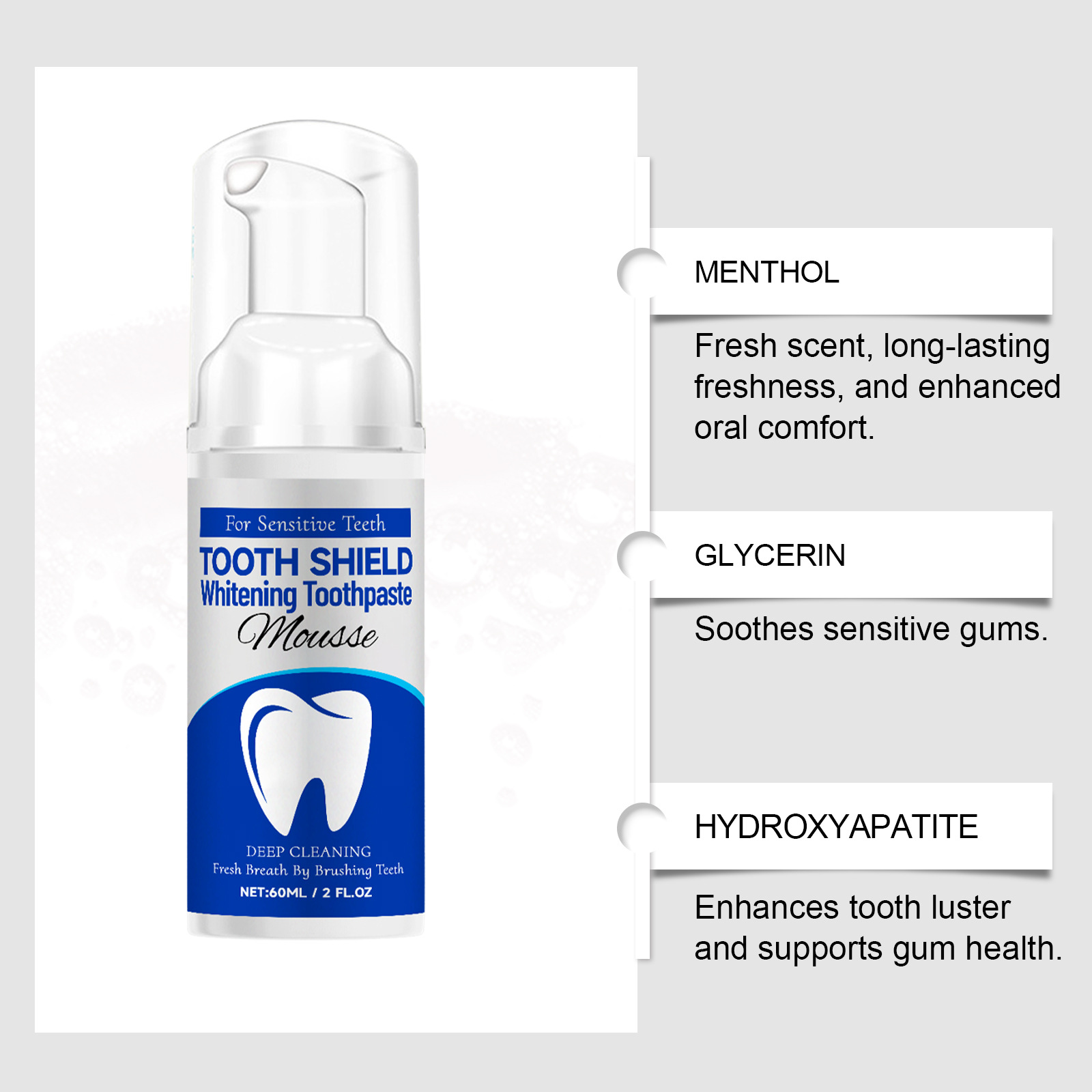 ハイドロキシアパタイト配合 ブライトホワイトニング歯磨き粉  - Teeth Whitening Mousse のレビューと価格