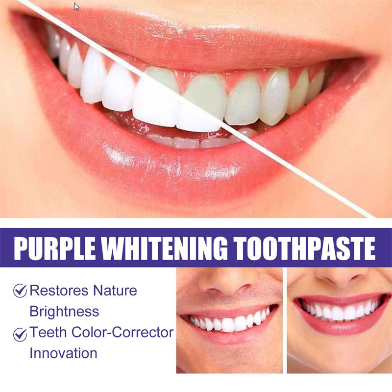 9D パープル歯磨き粉ムース 黄ばんだ歯の汚れ除去用集中ステ - Teeth Whitening Mousse のレビューと価格