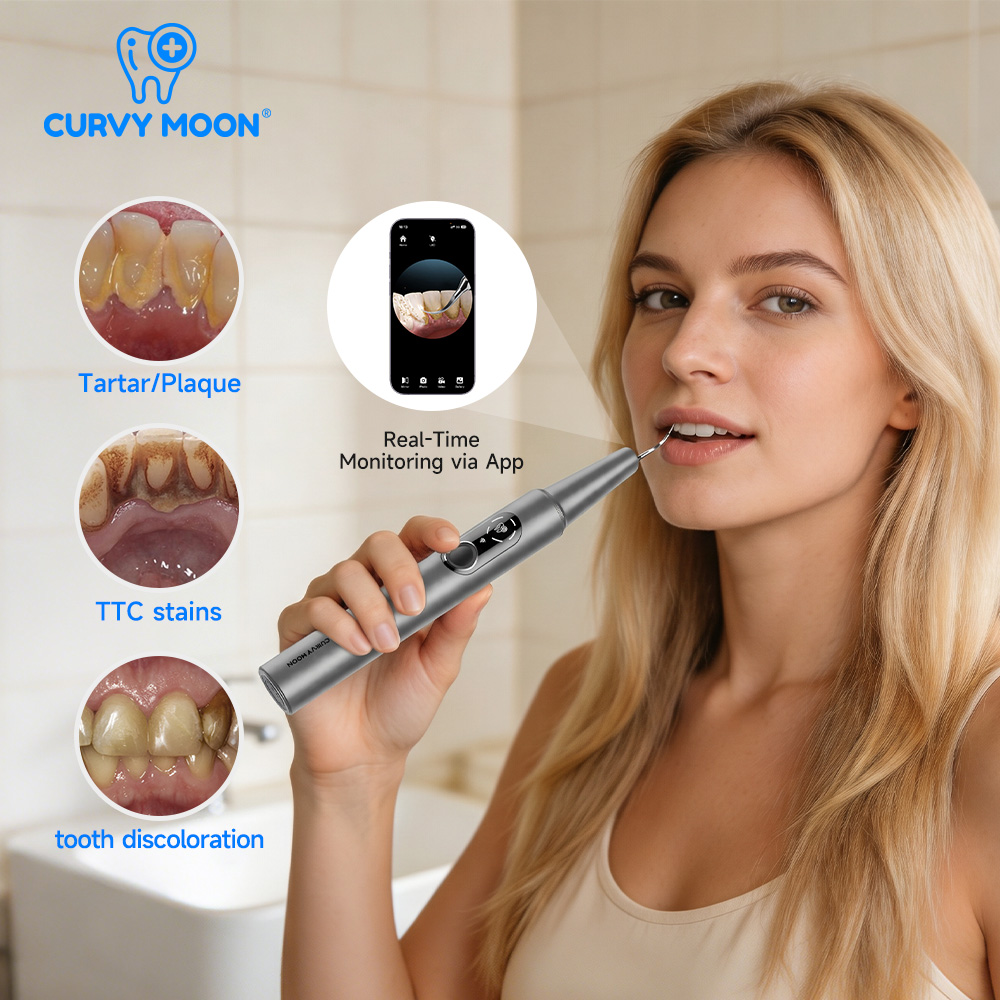 CURVY MOON 可視電気超音波歯クリーナー カメラ付き - Teeth Whitening And Stain Removal のレビューと価格