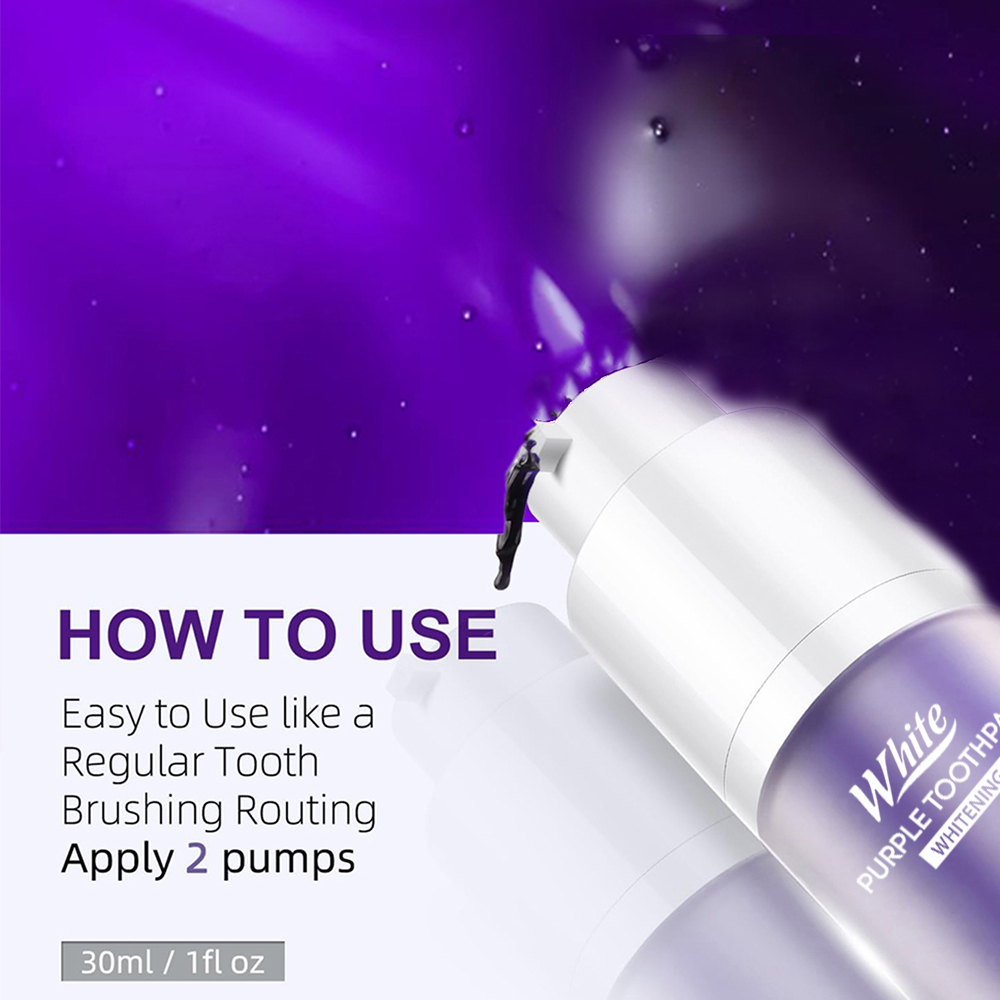 紫のホワイトニング歯磨き粉 30ml パーソナルケア クリー - Teeth Whitening Hismile のレビューと価格