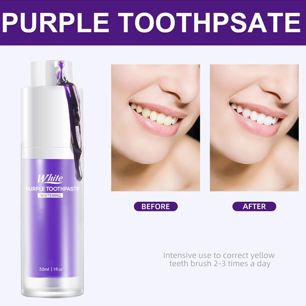 紫のホワイトニング歯磨き粉 30ml パーソナルケア クリー - Teeth Whitening Hismile のレビューと価格