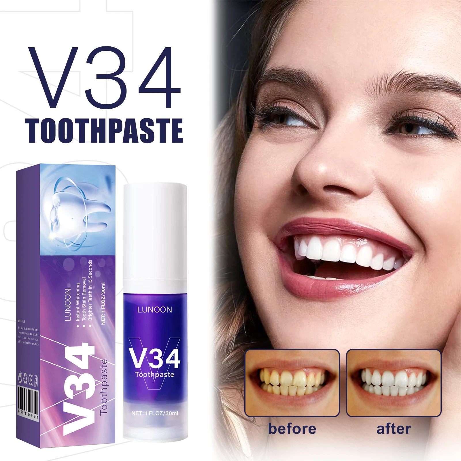 50ml ムース歯磨き粉 歯のクリーニング 歯の汚れ除去 口 - Teeth Whitening Mousse のレビューと価格