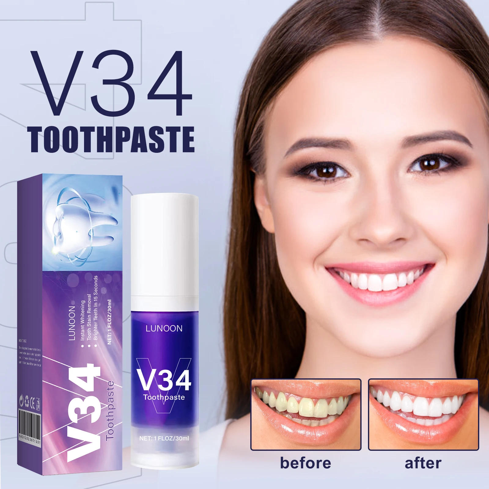 50ml ムース歯磨き粉 歯のクリーニング 歯の汚れ除去 口 - Teeth Whitening Mousse のレビューと価格