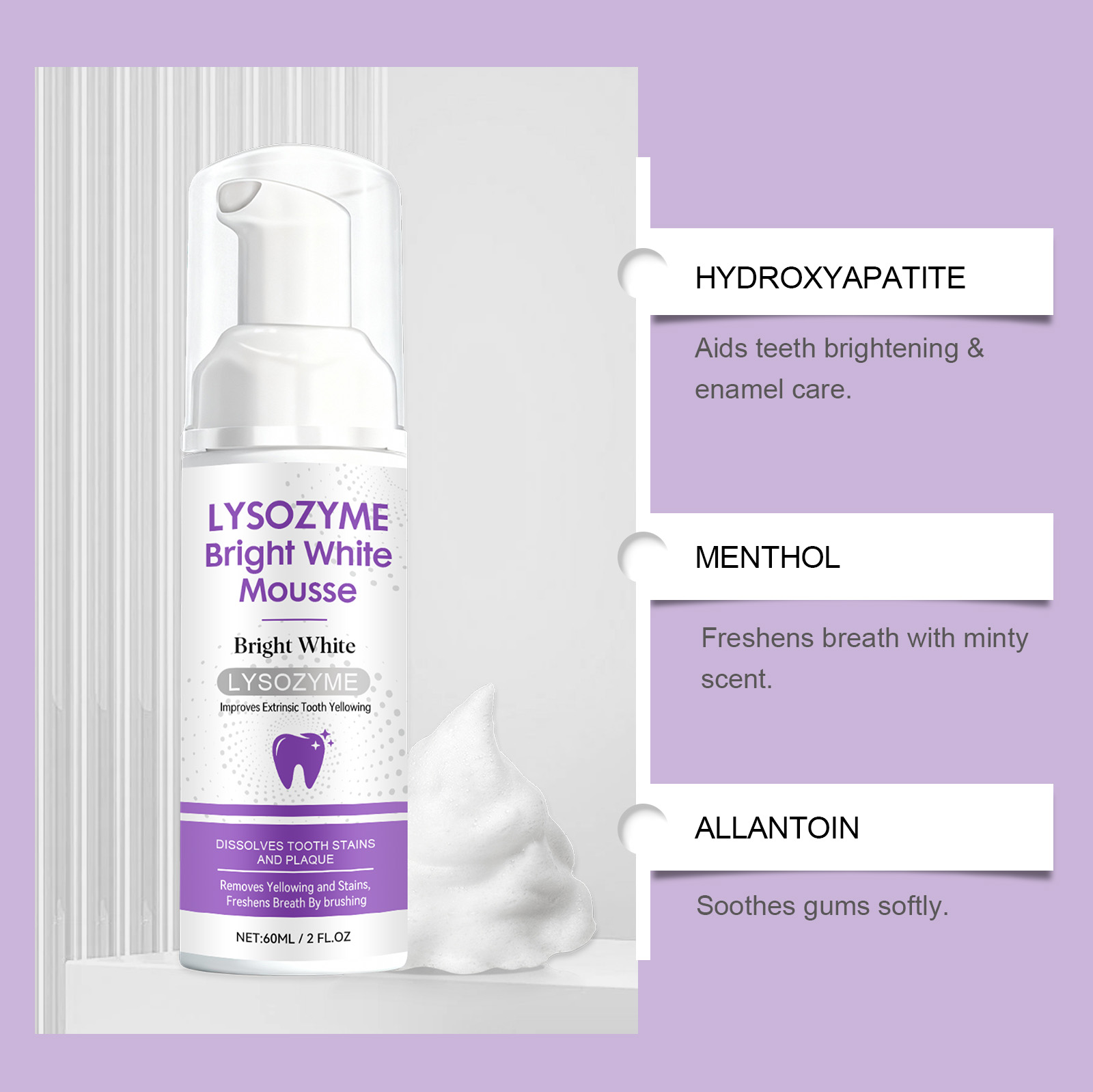 ハイドロキシアパタイト配合ホワイトニングムース エナメル質修 - Teeth Whitening Mousse のレビューと価格