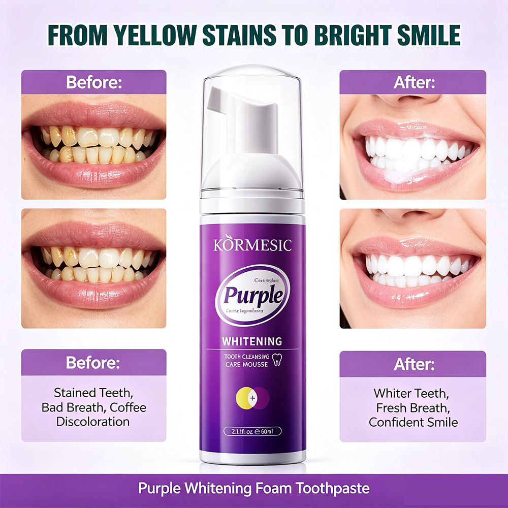 パープルホワイトニング歯磨きムースフォームV34カラーコレク - Teeth Whitening Mousse のレビューと価格